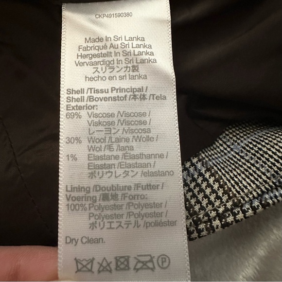 Madewell Italian Fabric Houndstooth Plaid Waisted Vest Women’s 4 NWT black white - Picture 8 of 8